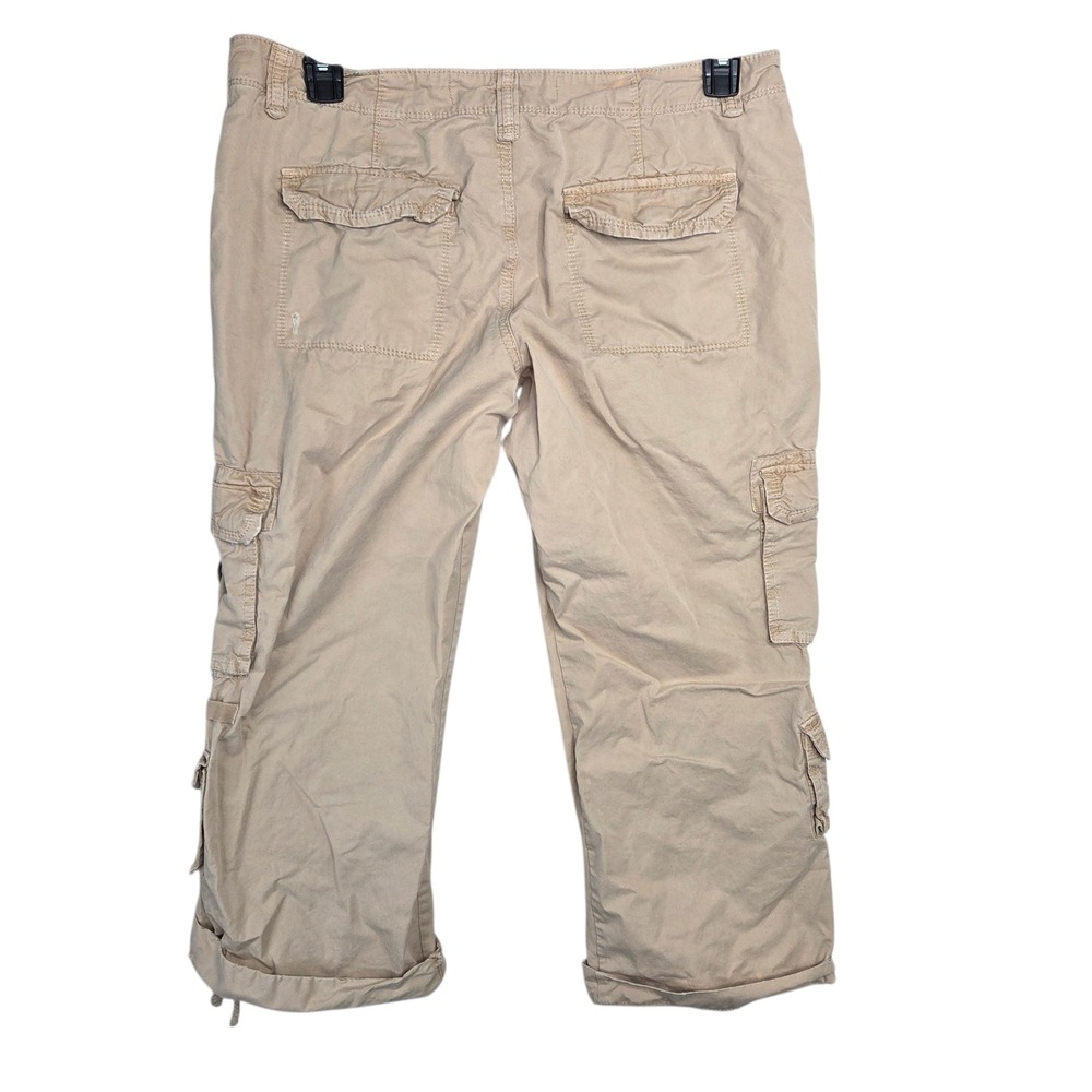 Old Navy Y2K Womens Tan LowRise Cotton Cargo Capri Pants SZ 12 Utility Gorpcore
